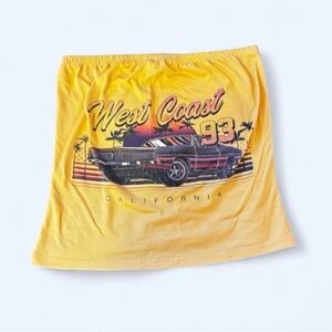 Yellow Graphic Print Skirt